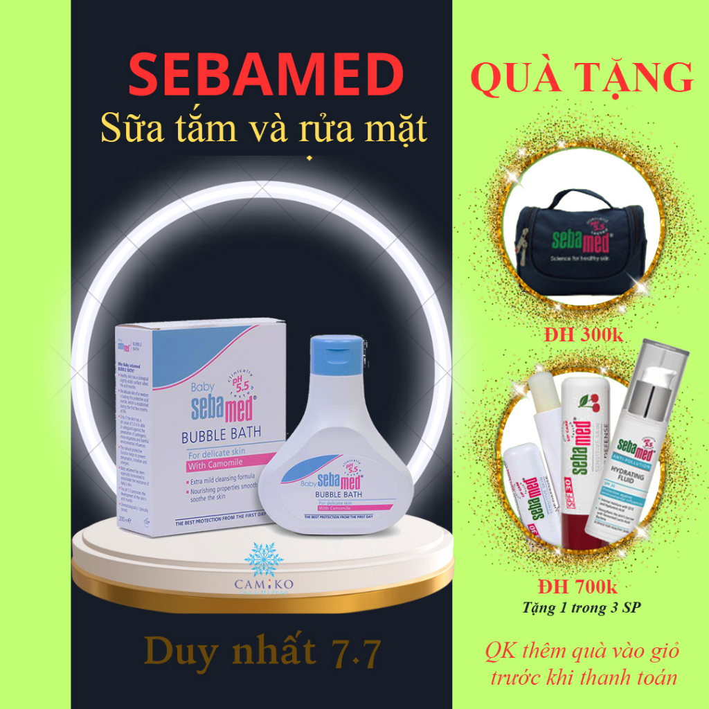 Sữa tắm tạo bọt dịu nhẹ cho bé Sebamed pH5.5 Baby Bubble bath 200ml - 500ml - 1000ml