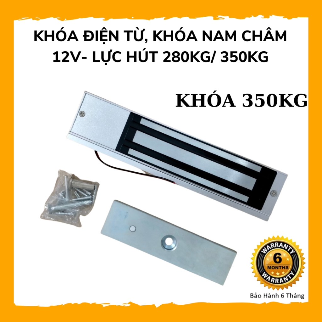 Khóa Điện Từ 12V, Khóa Nam Châm Lưc Hút 280kg và 60kg Gắn Nổi DC12V, Loại 5 dây