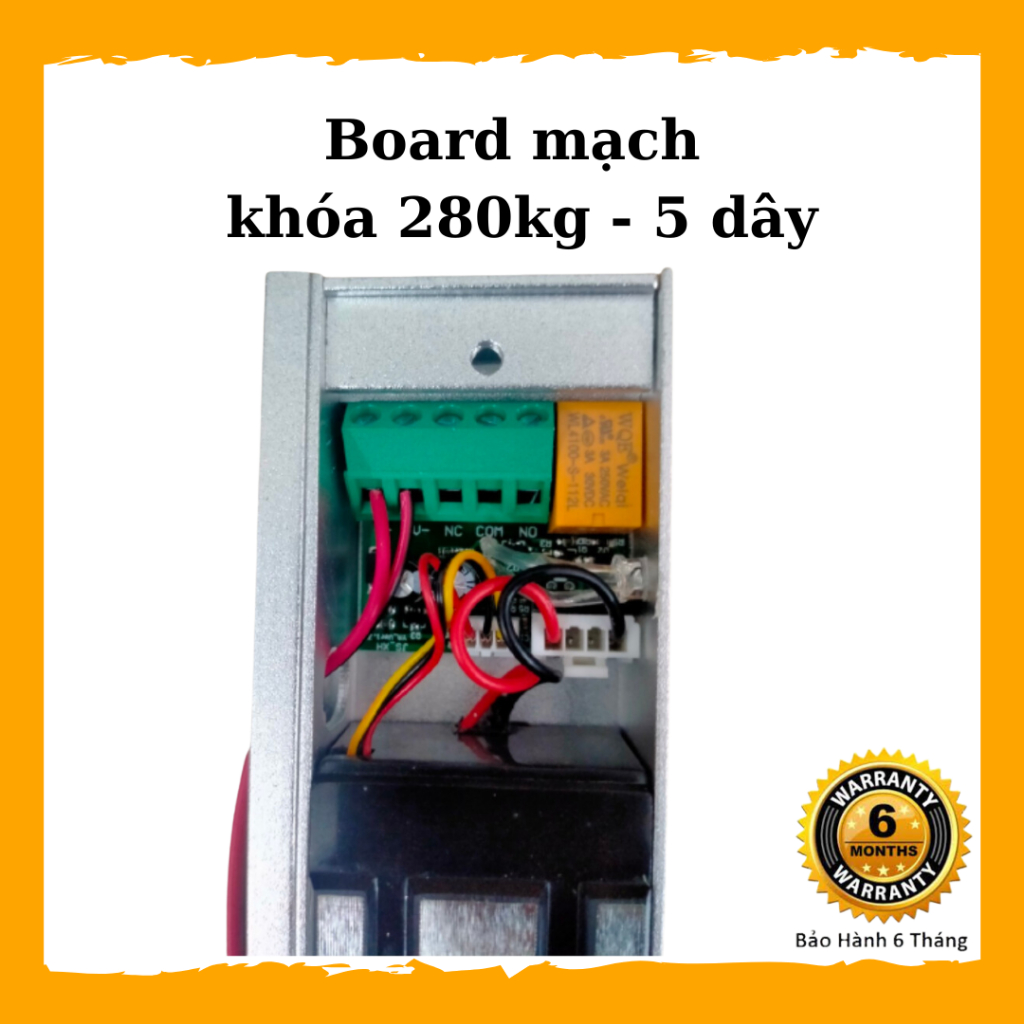 Khóa Điện Từ 12V, Khóa Nam Châm Lưc Hút 280kg và 60kg Gắn Nổi DC12V, Loại 5 dây