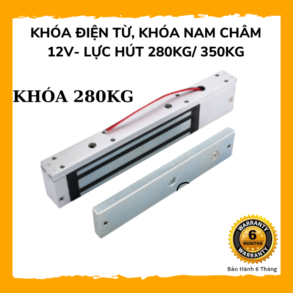 Khóa Điện Từ 12V, Khóa Nam Châm Lưc Hút 280kg và 60kg Gắn Nổi DC12V, Loại 5 dây