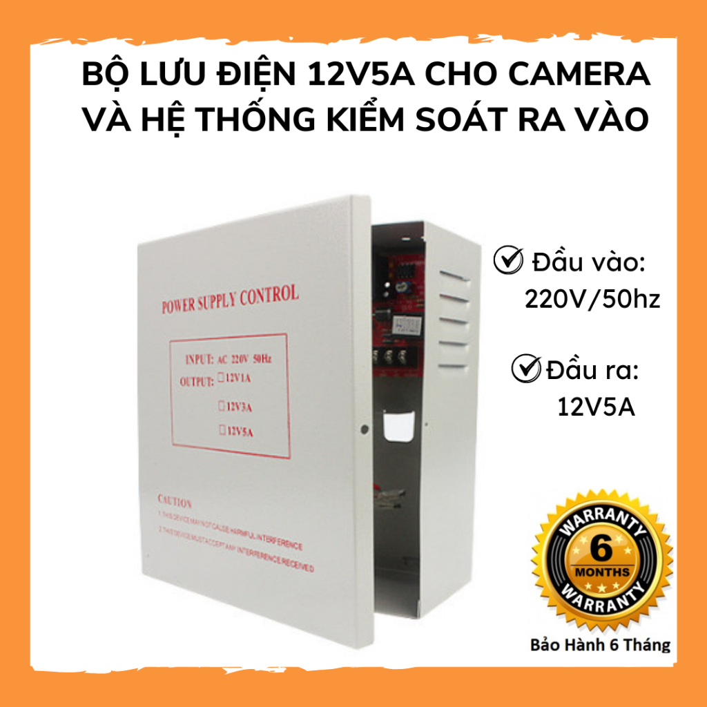 Bộ Lưu Điện UPS 12V5 Cho Camera, Modem Wifi, Kiểm Soát Cửa, Khóa Điện,...