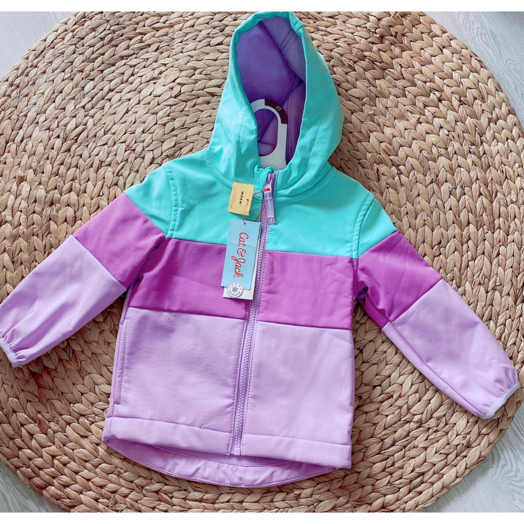 P307 Áo khoác bé gái hàng VNXK Cat&Jack chống nước mặt trong lót nỉ
