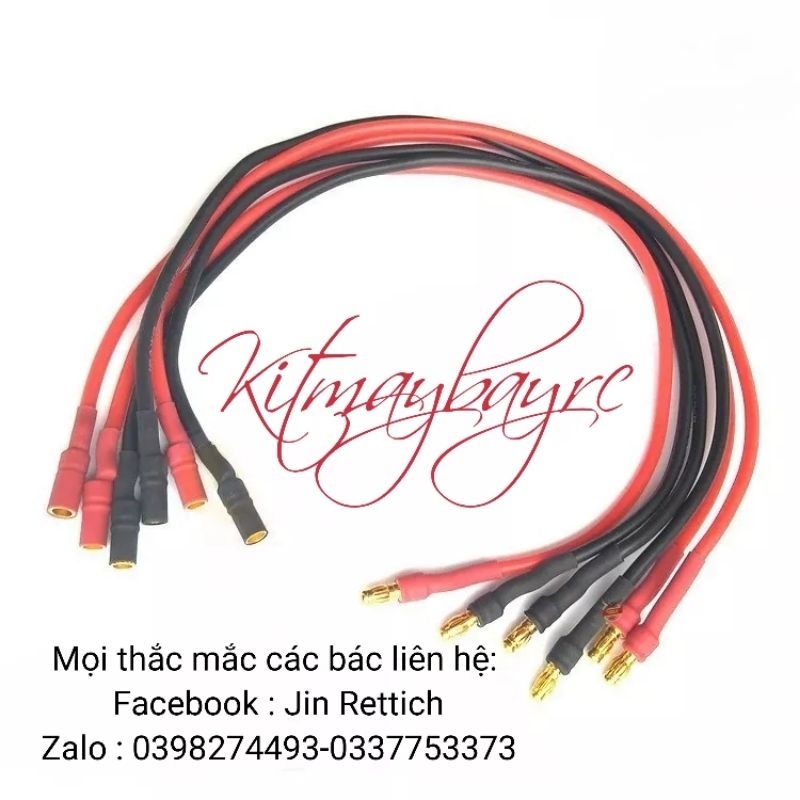 Dây nối dài Motor Esc 14 Awg 10- 50 cm cho máy bay, tàu thuyền, cano, oto Rc