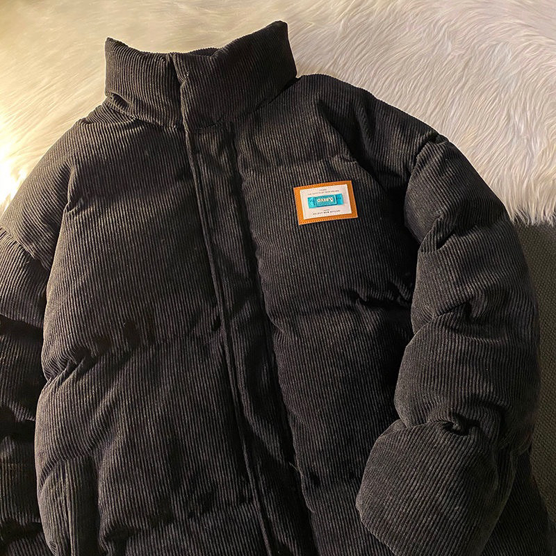 Áo khoác phao gân 3 màu Cam Đen Be Basic Nam/Nữ Hàng QC