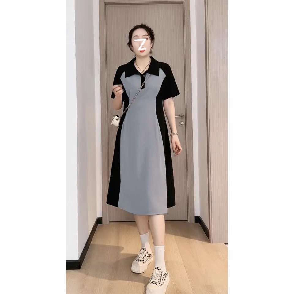 Váy polo dáng dài giá tốt nhất 2023 phong cách lịch sự thoải mái chất 100%cotton co giãn 50-80kg dài váy 106cm, thấm hút