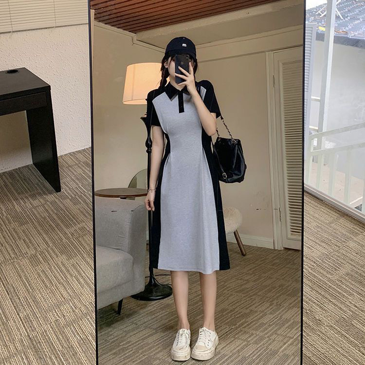 Váy polo dáng dài giá tốt nhất 2023 phong cách lịch sự thoải mái chất 100%cotton co giãn 50-80kg dài váy 106cm, thấm hút