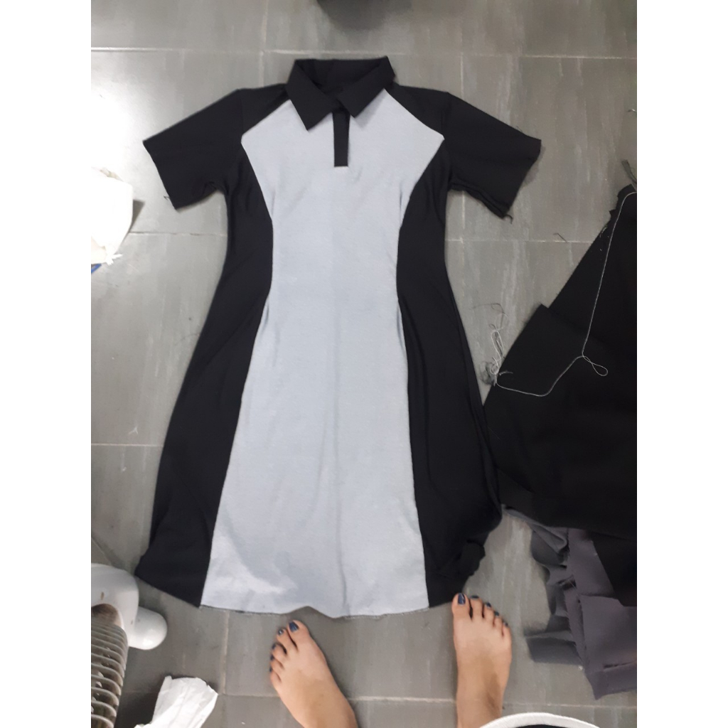 Váy polo dáng dài giá tốt nhất 2023 phong cách lịch sự thoải mái chất 100%cotton co giãn 50-80kg dài váy 106cm, thấm hút