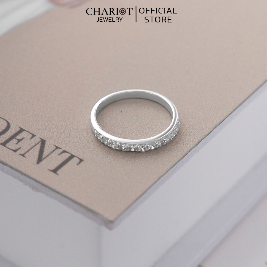 Nhẫn bạc NCJ14 Đính Đá Lấp Lánh Chariot Jewelry