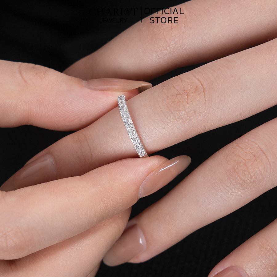 Nhẫn bạc NCJ14 Đính Đá Lấp Lánh Chariot Jewelry