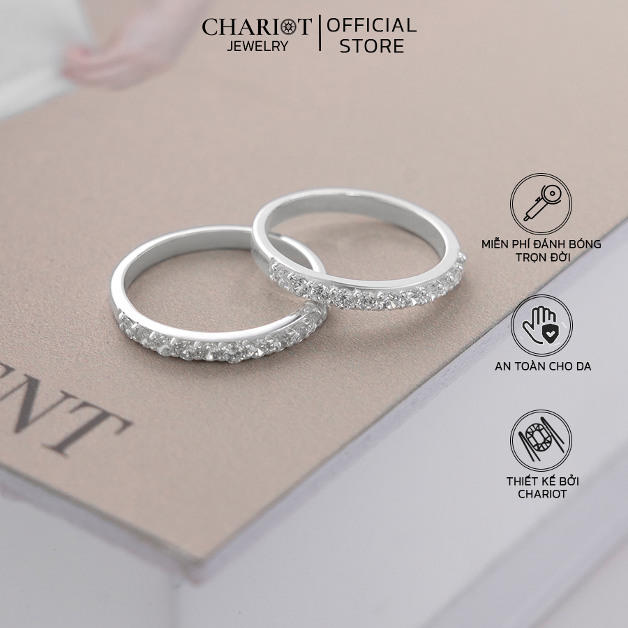 Nhẫn bạc NCJ14 Đính Đá Lấp Lánh Chariot Jewelry