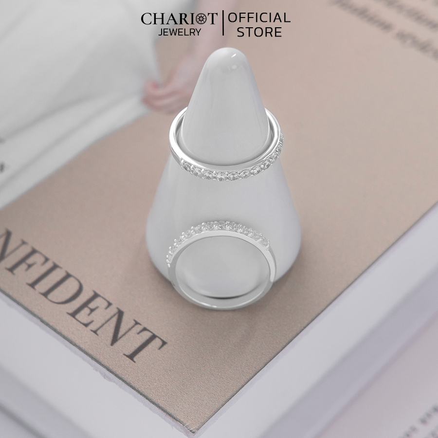 Nhẫn bạc NCJ14 Đính Đá Lấp Lánh Chariot Jewelry