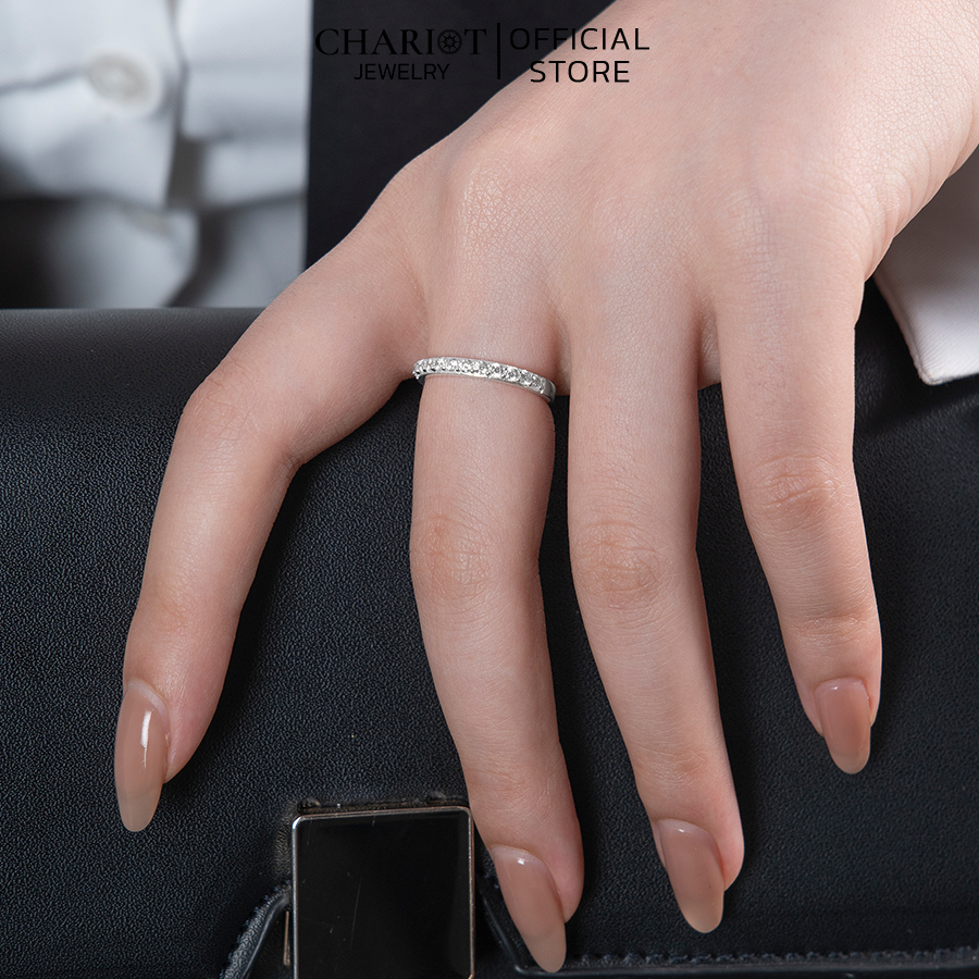 Nhẫn bạc NCJ14 Đính Đá Lấp Lánh Chariot Jewelry