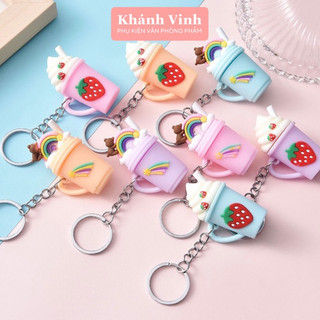 Móc khoá hình cốc nước cầu vòng mt02