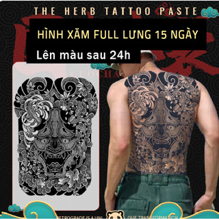 Hình Xăm Tạm Thời Kín Lưng Ác Quỷ 34x48cm Chống Thấm Nước 15 Ngày Hot Trend 2023