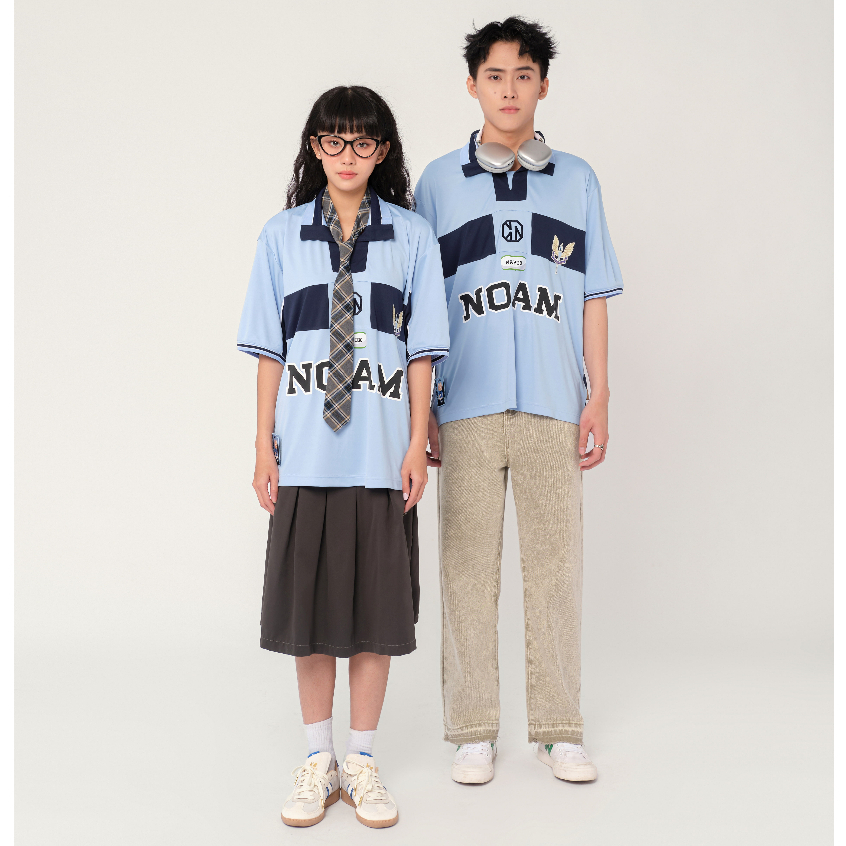 Áo thun Unisex Form rộng NOAM Uni Polo năng động cá tính - Màu xanh