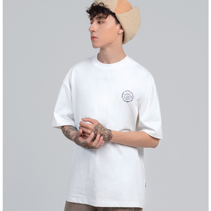 Áo thun Form rộng NOAM’s Choice Unisex 100% Cotton - Màu trắng