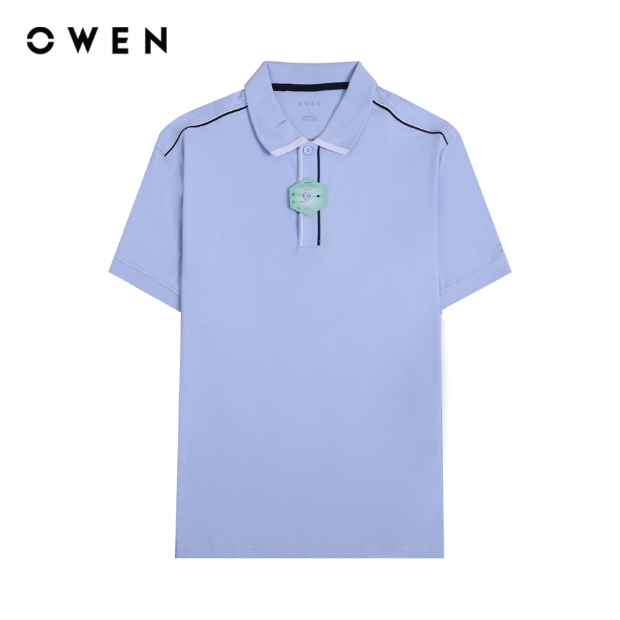 OWEN - Áo polo ngắn tay Nam Owen dáng Bodyfit màu Xanh chất liệu Mint Cotton - APV231324