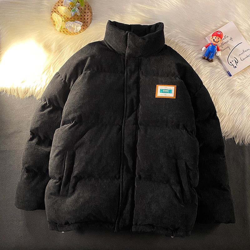 Áo khoác phao gân 3 màu Cam Đen Be Basic Nam/Nữ Hàng QC