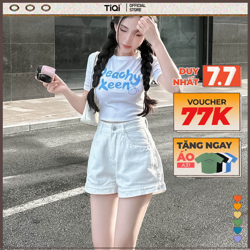Quần short jean nữ lưng cao TiQi Jeans S1-287