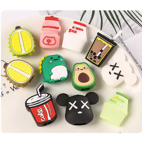 Phụ Kiện Nút Gắn Bảo Vệ Dây Cáp Sạc Hình Thú Bằng Silicon Hoạt Hình Ngộ Nghĩnh Dễ Thương Nhiều Mẫu LH550