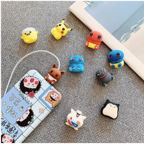 Phụ Kiện Nút Gắn Bảo Vệ Dây Cáp Sạc Hình Thú Bằng Silicon Hoạt Hình Ngộ Nghĩnh Dễ Thương Nhiều Mẫu LH550