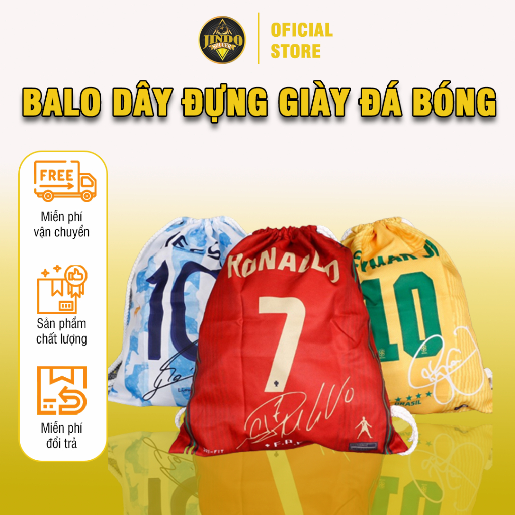 Túi Dây Rút Thể Thao JindoSoccer -  Balo Đựng Giày Đá Bóng Hoạ Tiết Tên Cầu Thủ Chất Liệu Vải Cao Cấp JSD13