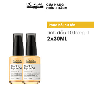  Combo 2x Dầu dưỡng đa năng phục hồi hư tổn toàn diện 10 trong 1 L'Oréal Professionnel Absolut Repair 30ml