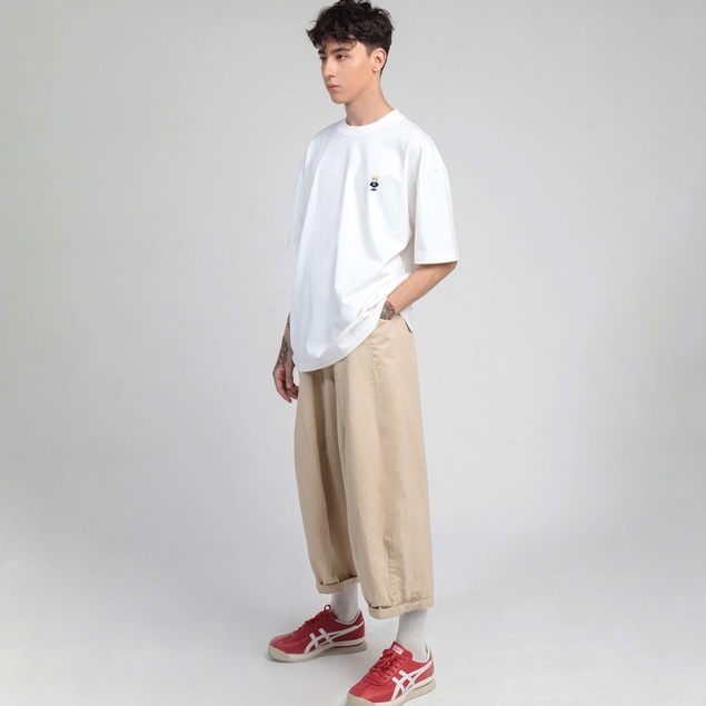 Áo thun Form rộng NOAM Teeny Homies Unisex 100% Cotton - Màu trắng