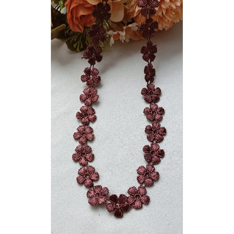 1 met ren chỉ bóng màu nâu bản 1.7cm