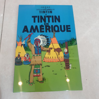 Tranh sơn mài cao cấp Thanh Bình Lê Những chuyến phiêu lưu của Tin Tin 20x30 cm