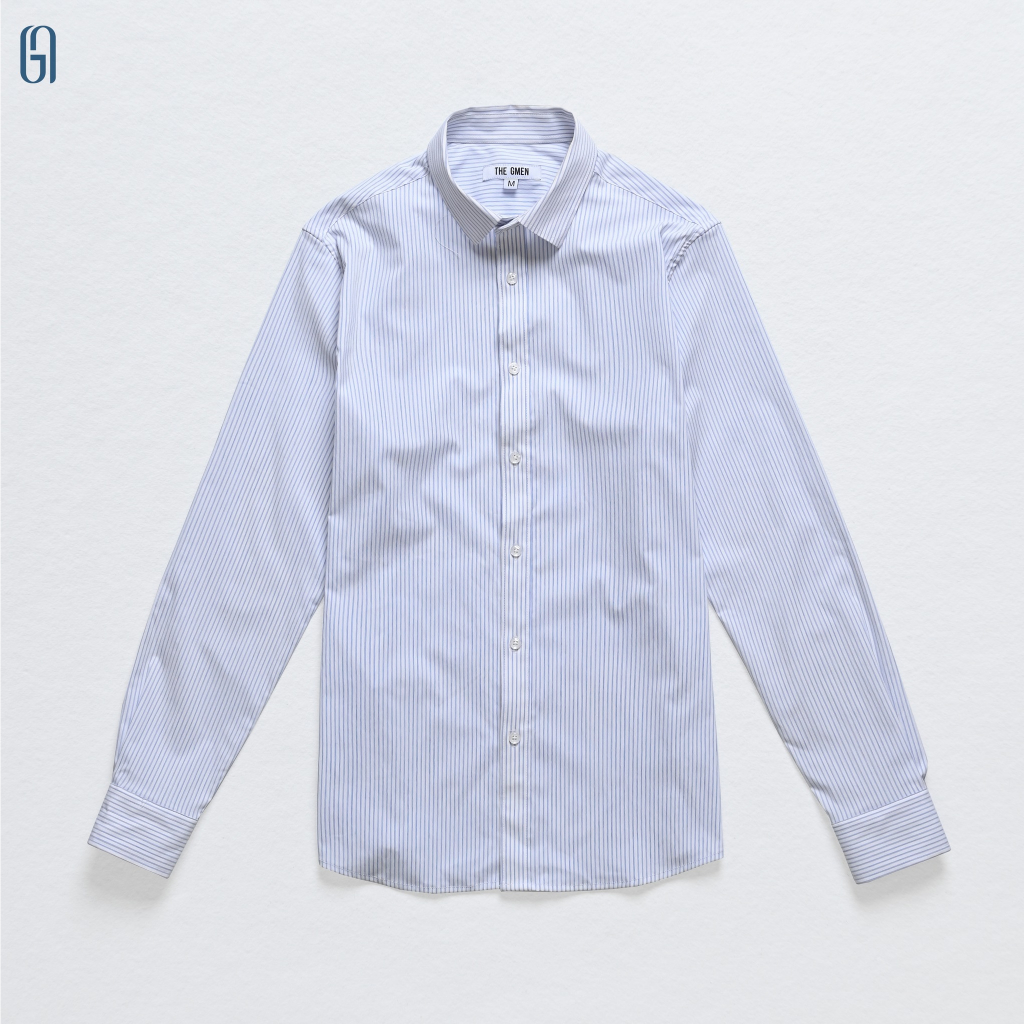 Sơ mi nam dài tay G23 STRIPED SPREAD SHIRT vải bamboo co giãn, form Slimfit - THE GMEN ELEGANT EST 2017