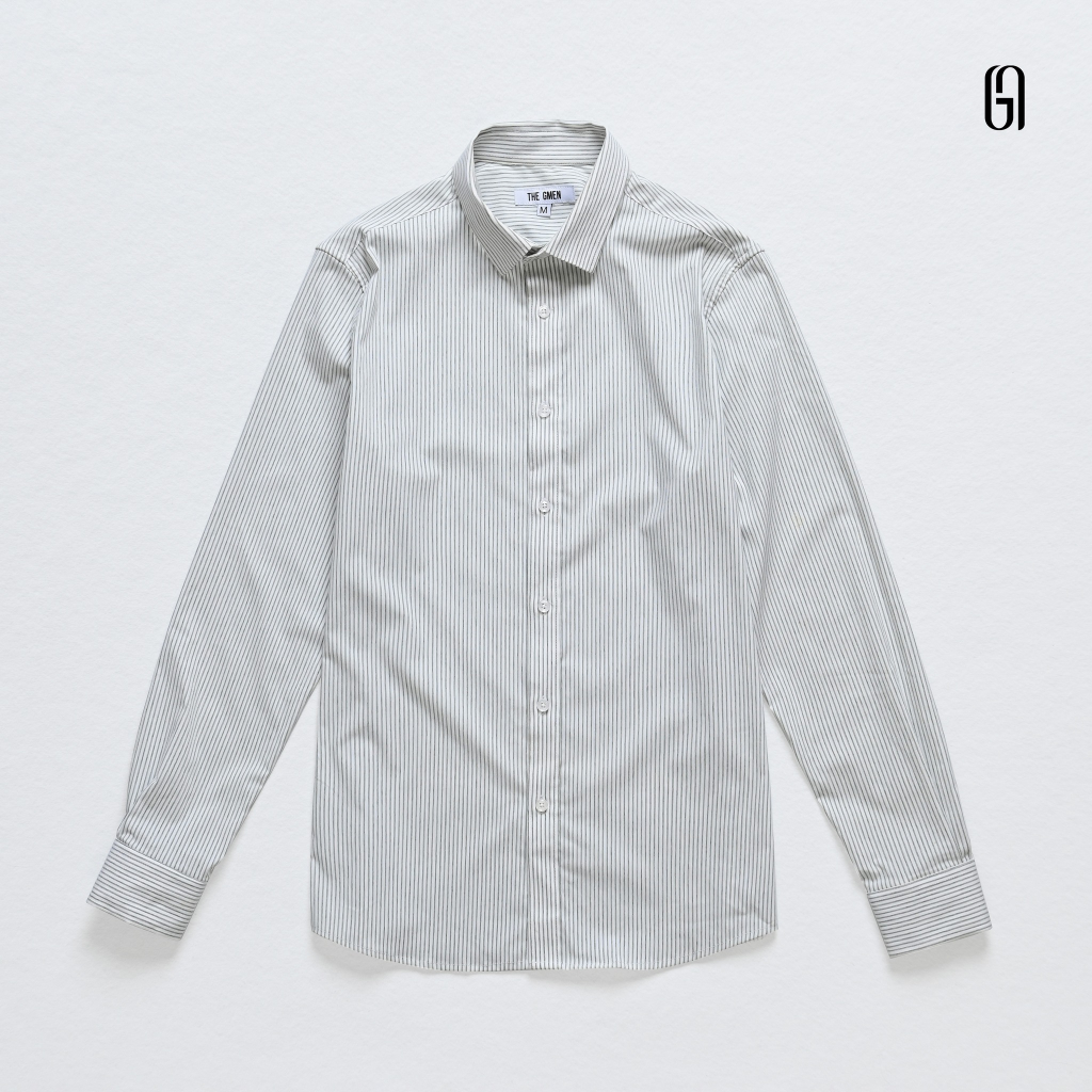 Sơ mi nam dài tay G23 STRIPED SPREAD SHIRT vải bamboo co giãn, form Slimfit - THE GMEN ELEGANT EST 2017