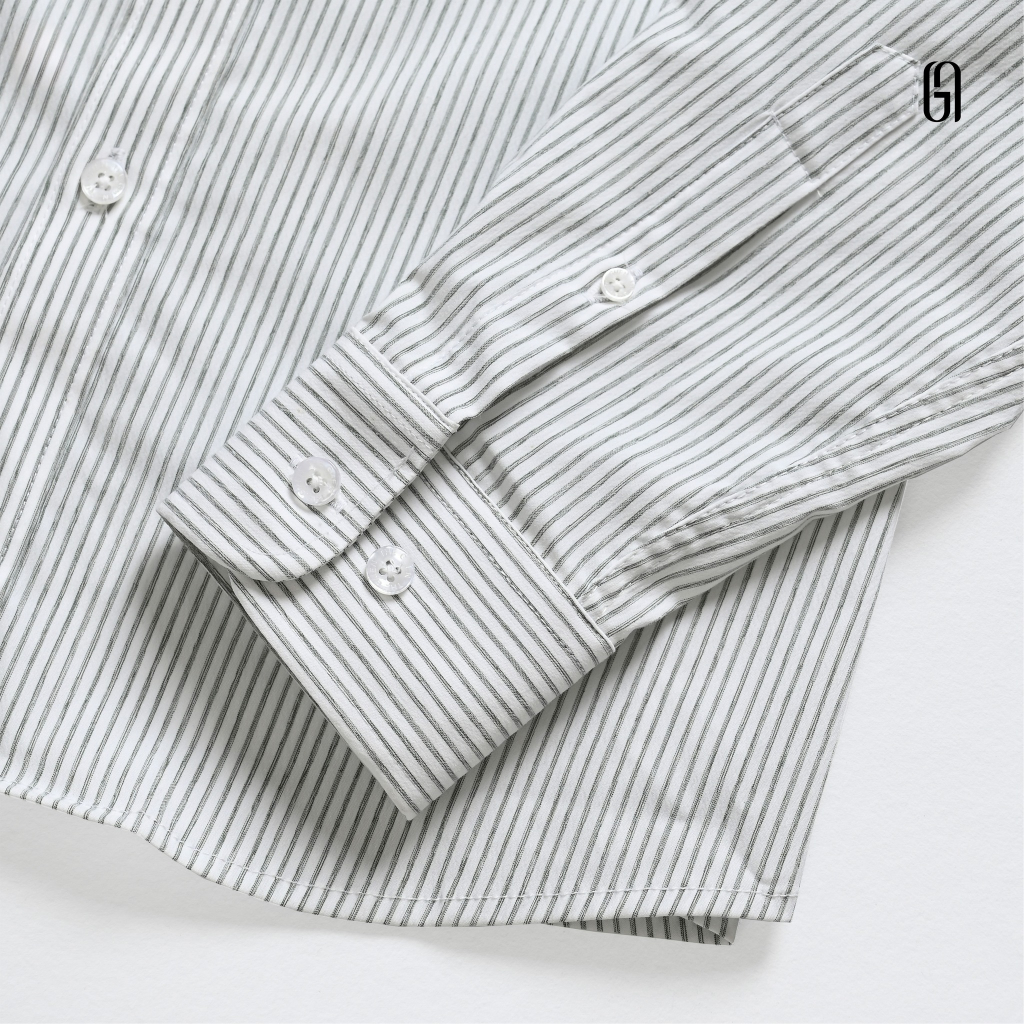 Sơ mi nam dài tay G23 STRIPED SPREAD SHIRT vải bamboo co giãn, form Slimfit - THE GMEN ELEGANT EST 2017