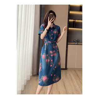 ĐẦM JEAN HOA KÈM NỊT CAO CẤP  HÀNG QUẢNG CHÂU