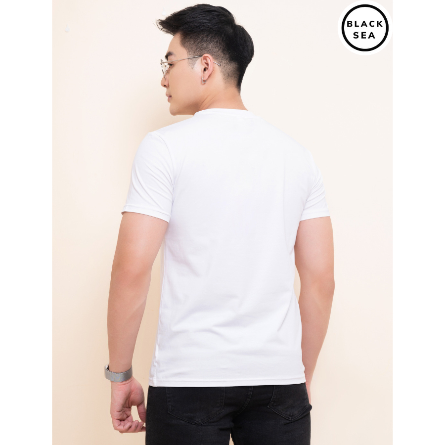 Áo phông thun nam trơn cổ tròn tay ngắn vải cotton cao cấp thời trang Black Sea mềm mại thoải mái thoáng khí mã AT01