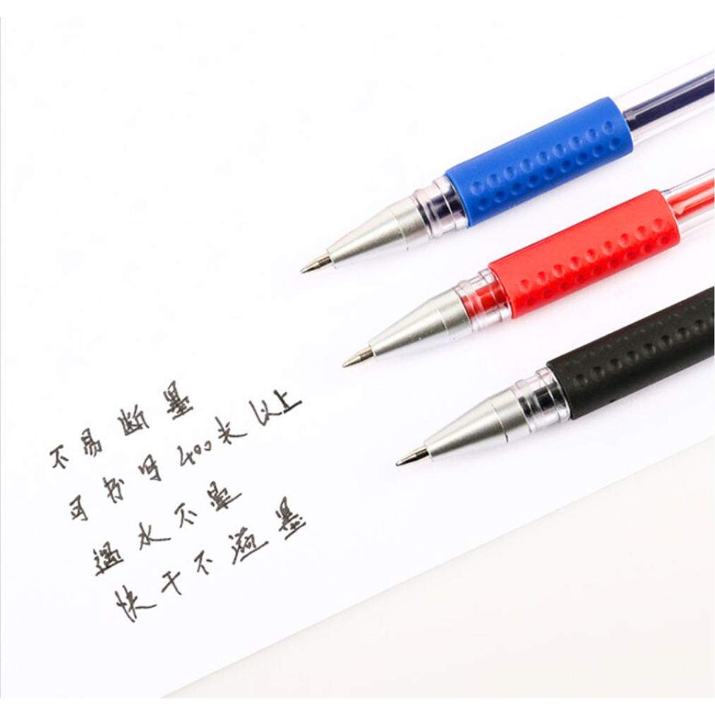 Bút bi bút gel giá rẻ 3 màu xanh, đỏ, đen ngòi 0.5mm mực đều, nhanh khô, không lem tay