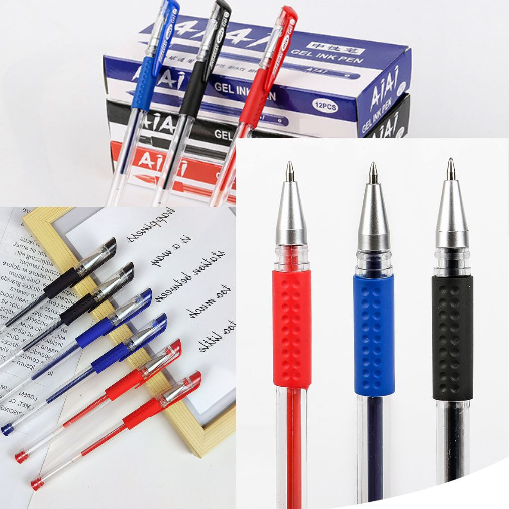 Bút bi bút gel giá rẻ 3 màu xanh, đỏ, đen ngòi 0.5mm mực đều, nhanh khô, không lem tay