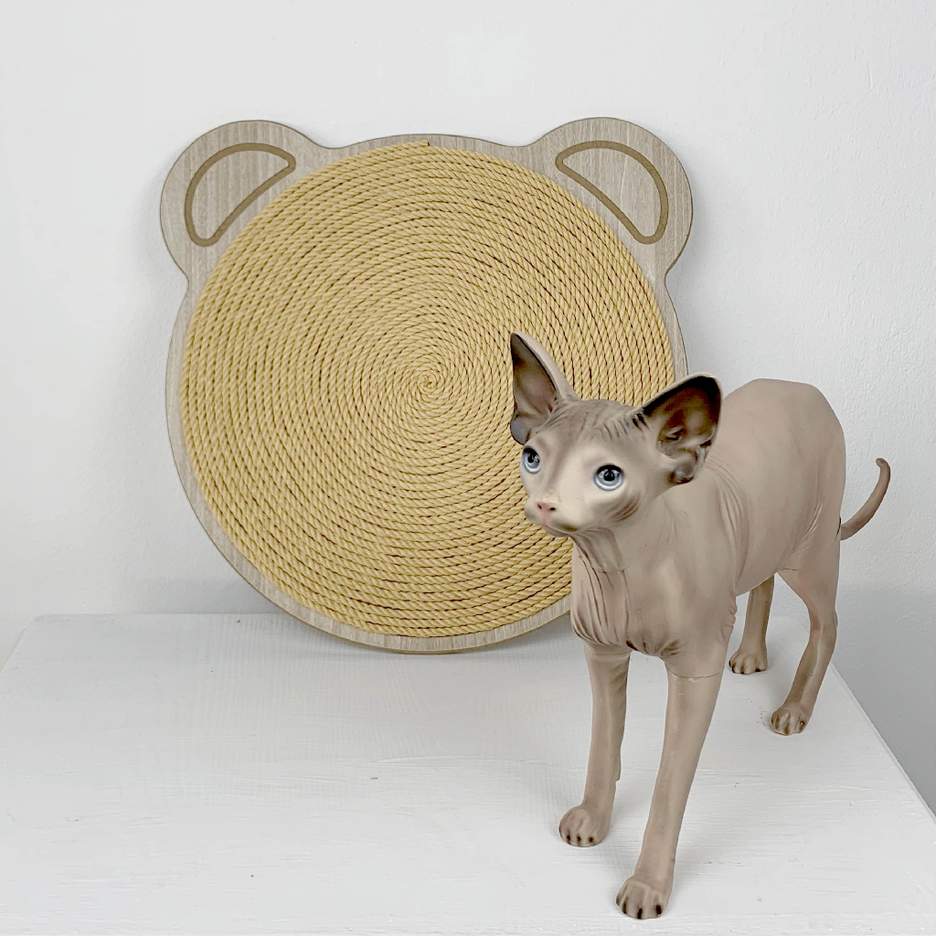 Bàn cào móng cho mèo cào thừng bền sạch nhà - BCM Mặt gấu  39*39 cm