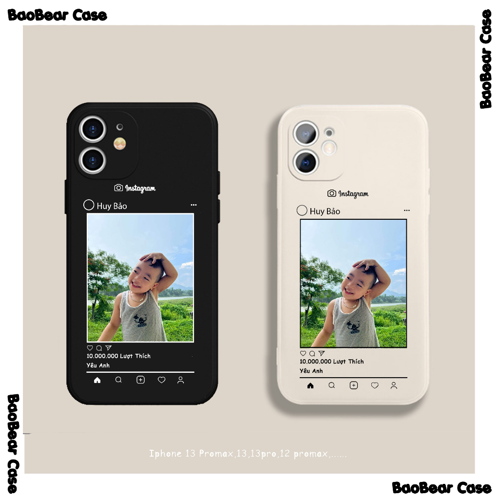 Ốp lưng in theo yêu cầu phông FB, Instagram iphone 15prm,15plus,15pro,15,14 promax,13pro,13,12promax,12pro/12, 11promax,