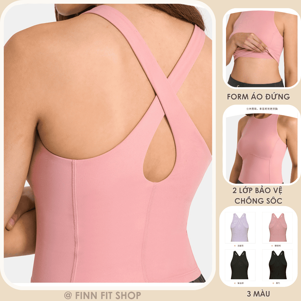 Áo Bra 2in1 chống sốc chéo dây sau lưng BRA-009