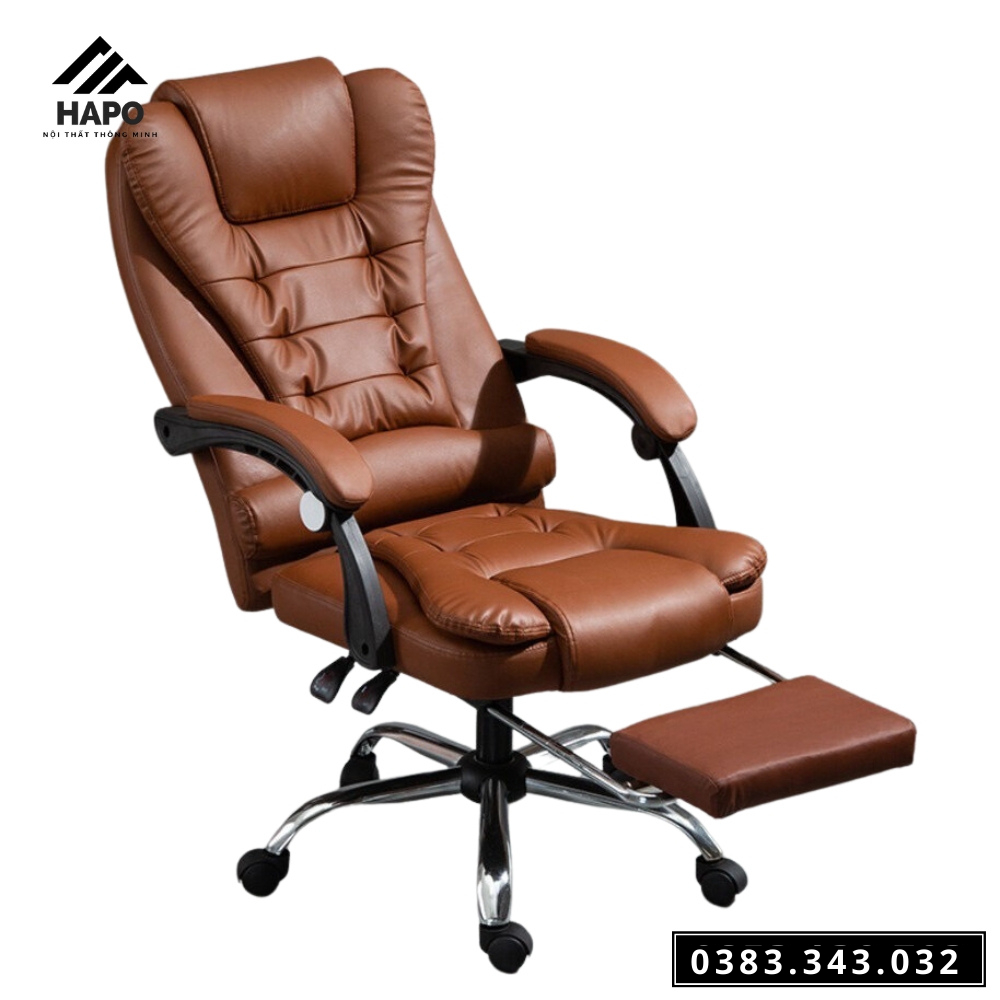 Ghế Văn Phòng Chân Xoay Hàng Nhập Khẩu Cao Cấp, Ghế Văn Phòng Massage Ngả Lưng Cho Giám Đốc