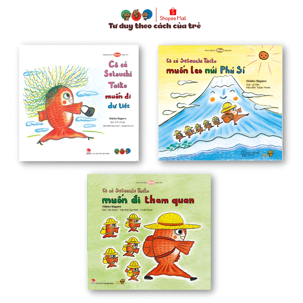 Sách Ehon Phát triển quan sát cho bé 3 6 tuổi - Combo cô cá Taiko (Tranh truyện ehon Nhật Bản cho bé)