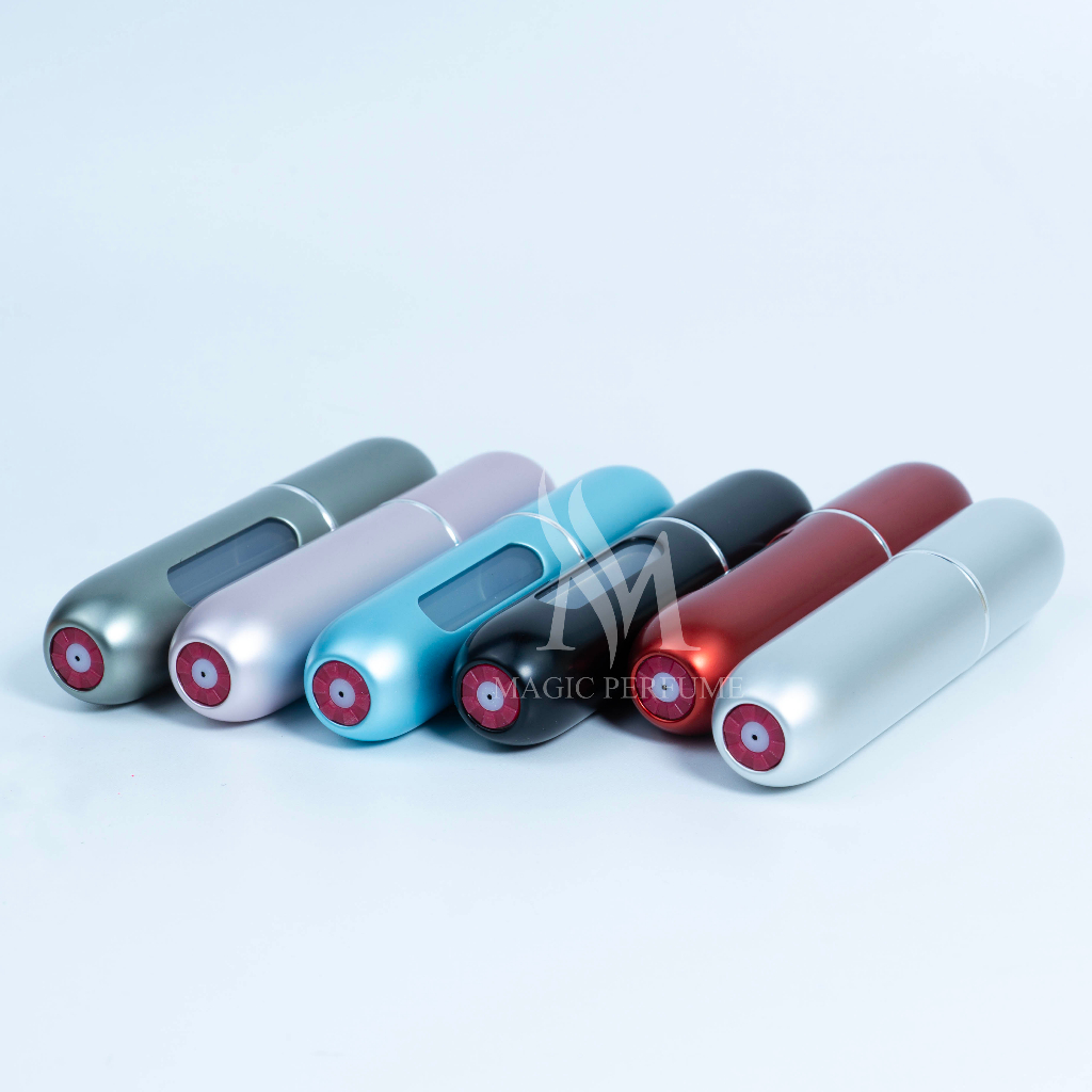 Chai đựng nước hoa tự bơm luxury 5ml cao cấp tròn bầu dạng xịt vòi phun siêu mịn bản phổ thông, mang được lên máy bay