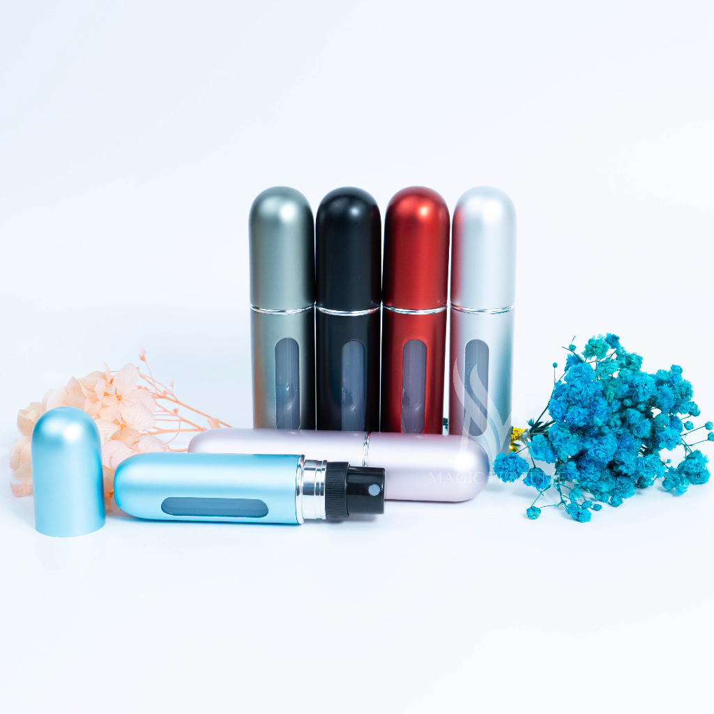 Chai đựng nước hoa tự bơm luxury 5ml cao cấp tròn bầu dạng xịt vòi phun siêu mịn bản phổ thông, mang được lên máy bay