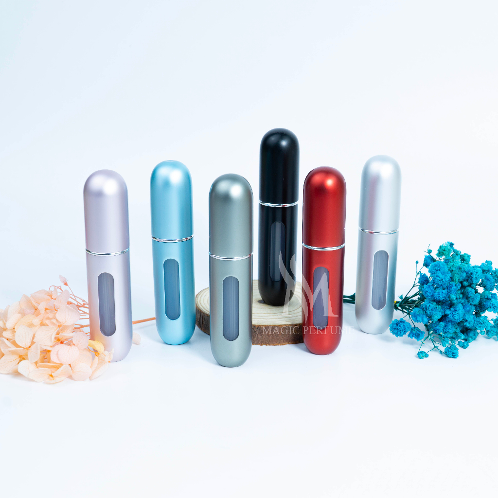 Chai đựng nước hoa tự bơm luxury 5ml cao cấp tròn bầu dạng xịt vòi phun siêu mịn bản phổ thông, mang được lên máy bay