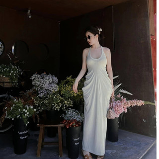 Đầm Hai Dây Dáng Dài Hở Lưng Quyến Rũ Thoải Mái Cho Nữ( od QC l1) -Tinahouse.2021