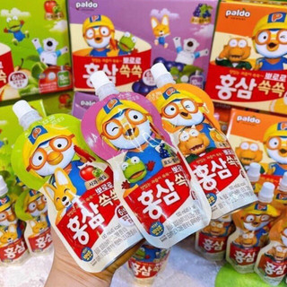  Hộp 10 túi Hồng Sâm Trái Cây ( Việt Quất,Cam,Táo) Paldo Pororo Hàn Quốc