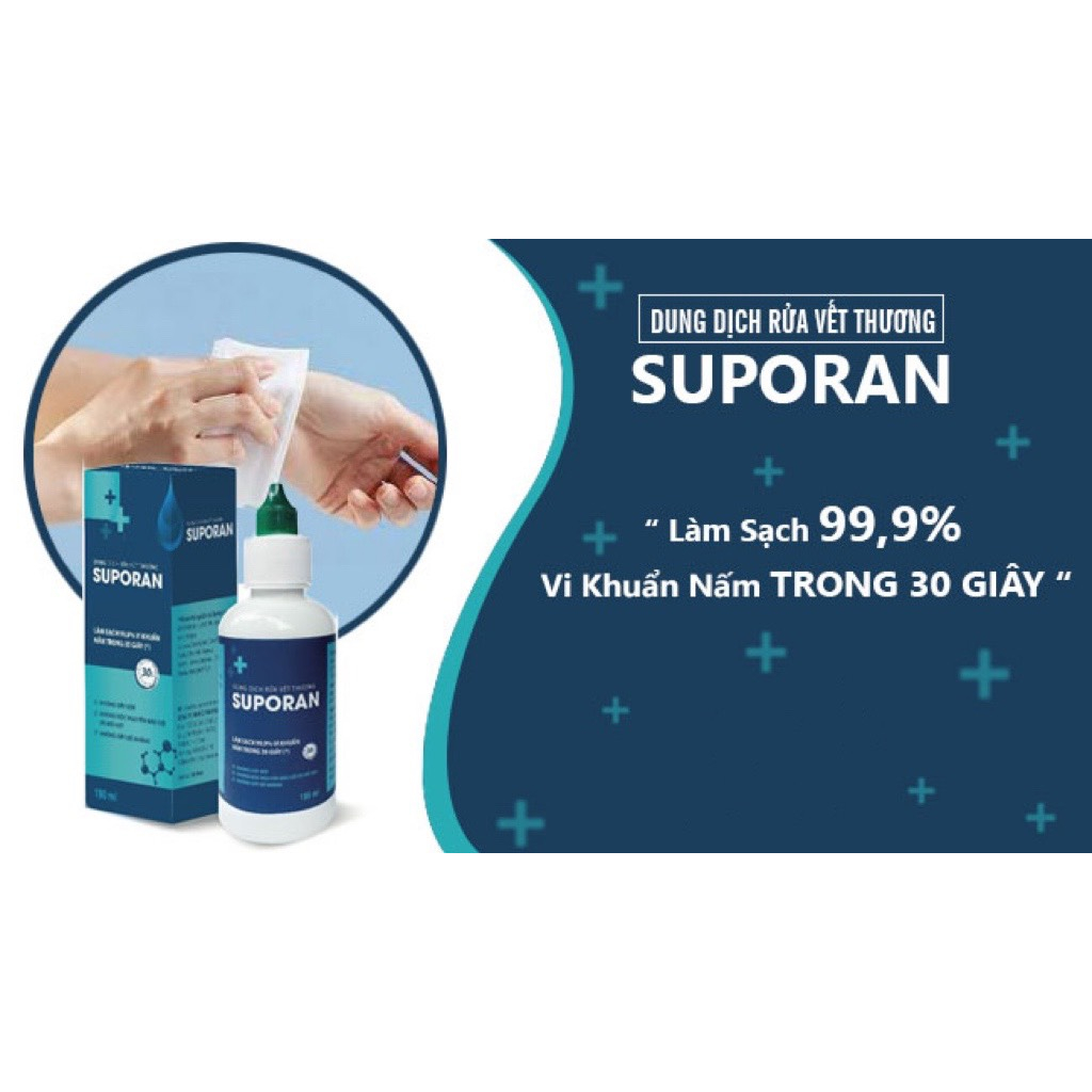 Dung Dịch Rửa Vết Thương Suporan - Làm sạch 99,9% Vi Khuẩn,  Sát Khuẩn Tay, Chân Phục Hồi Vết Thương Nhanh