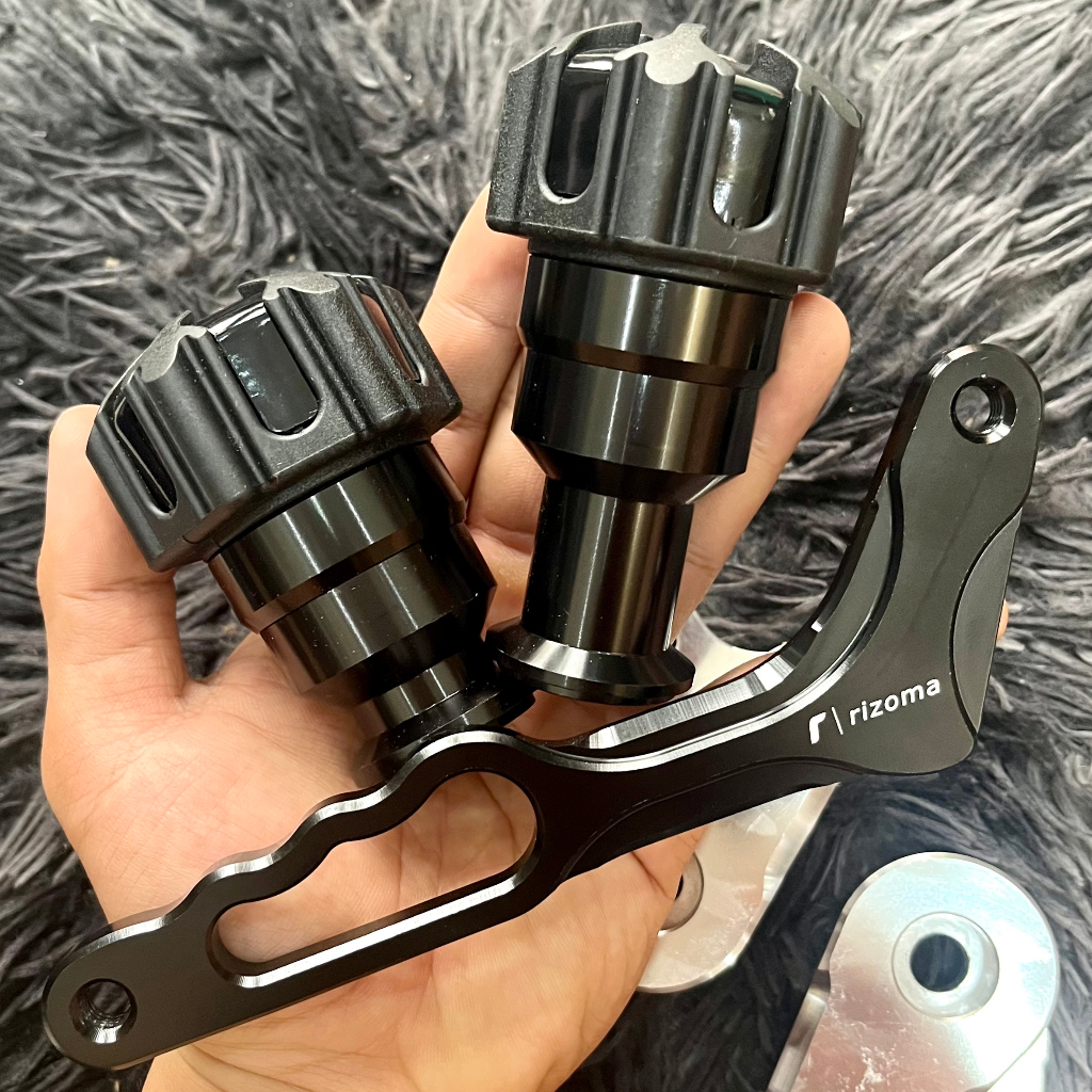 Chống đổ bô Rizoma cho NVX 125/155 VÀNG ĐỎ ĐEN - gù chống ngã pô NVX 125 155 CNC