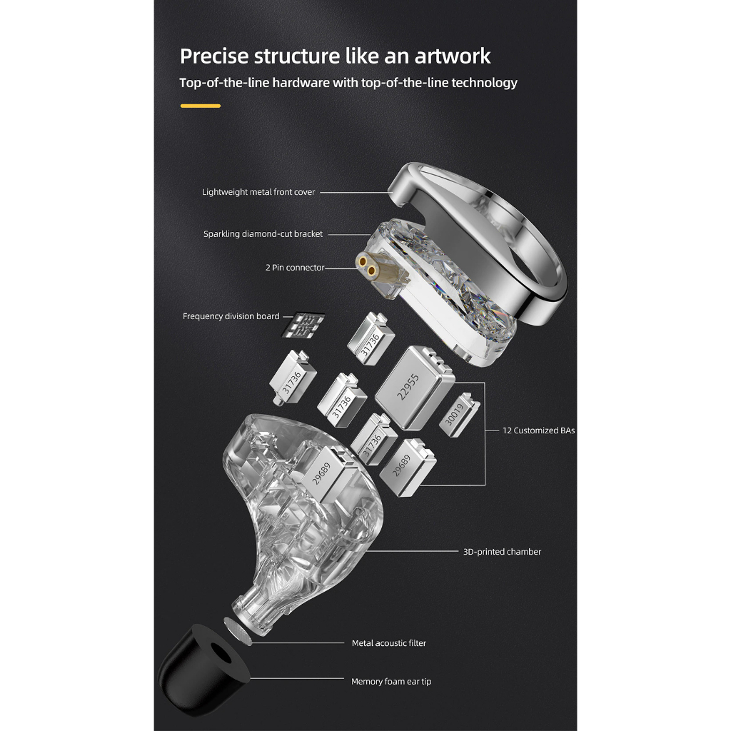 Tai nghe KZ AS24 HiFi Earphone 24 BA Units High-end Tunable In-Ear balanced armature Earphones